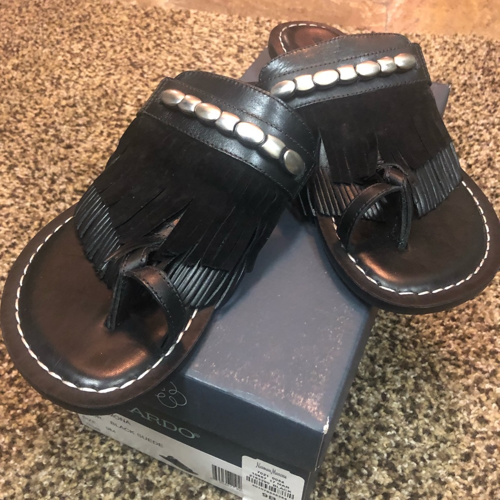 Leather & Suede Fringe Sandals